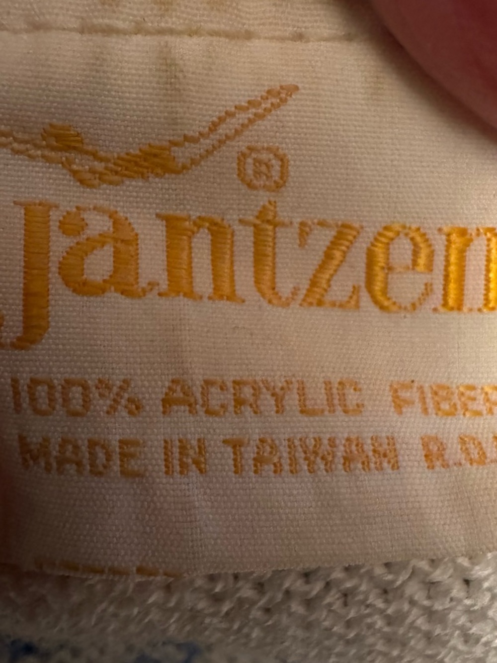 Jantzen Vintage Women’s White Sweater Vest Blue Birds Stripes Size Small - Picture 6 of 7